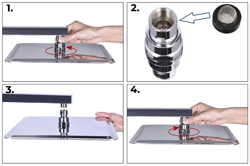 Shower connector illustration supporting the BathSelect Luna installation guide